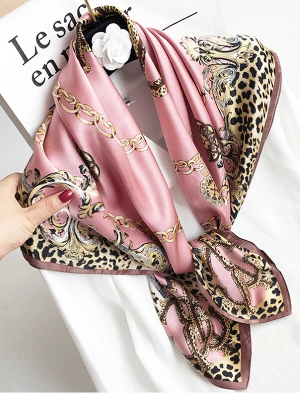 Foulard Châle Carré 100% Soie de Mûrier Imprimé 88*88cm - Image 10