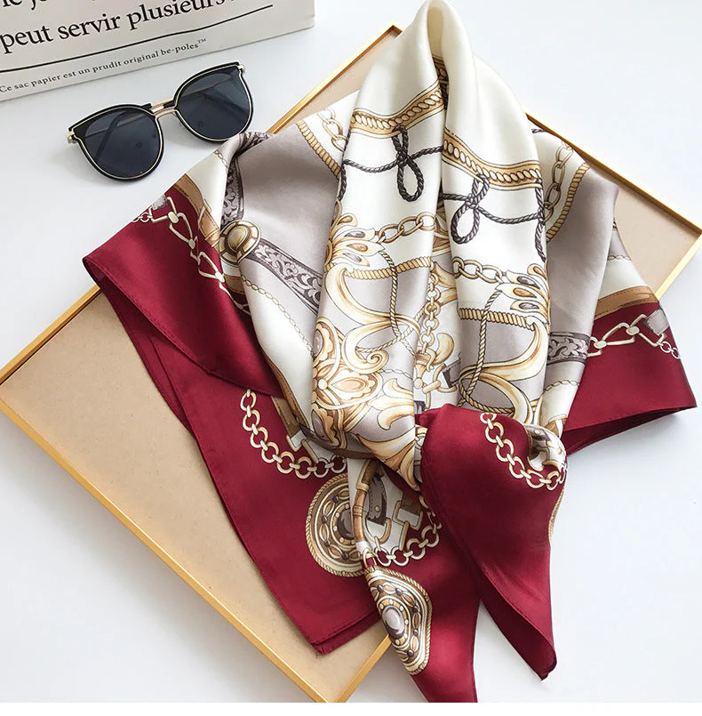 Foulard Châle Carré 100% Soie de Mûrier Imprimé 88*88cm - Image 29
