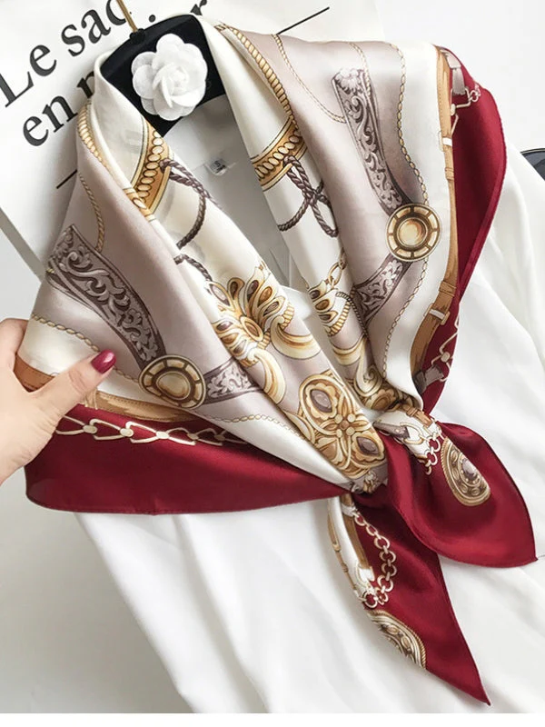 Foulard Châle Carré 100% Soie de Mûrier Imprimé 88*88cm - Image 31