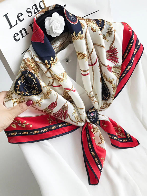 Foulard Châle Carré 100% Soie de Mûrier Imprimé 88*88cm - Image 42