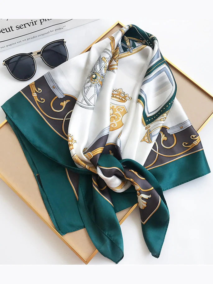 Foulard Châle Carré 100% Soie de Mûrier Imprimé 88*88cm - Image 49