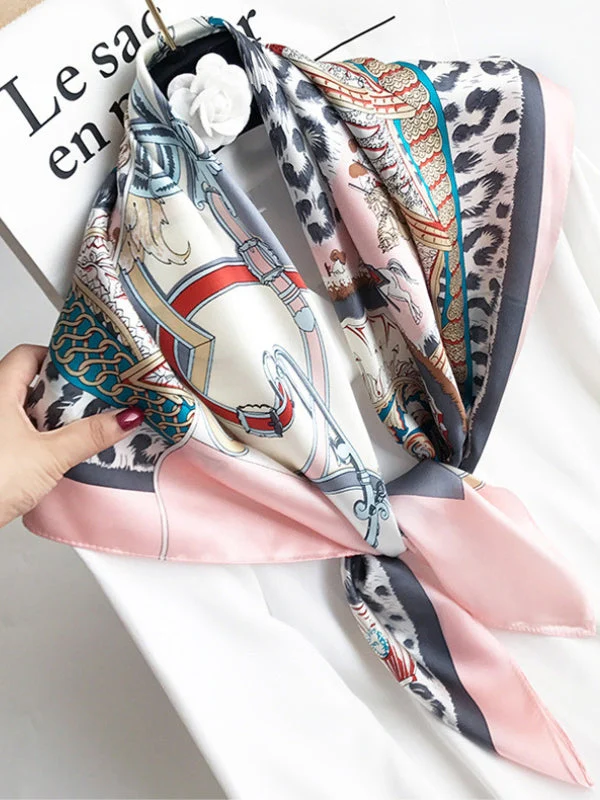 Foulard Châle Carré 100% Soie de Mûrier Imprimé 88*88cm - Image 60