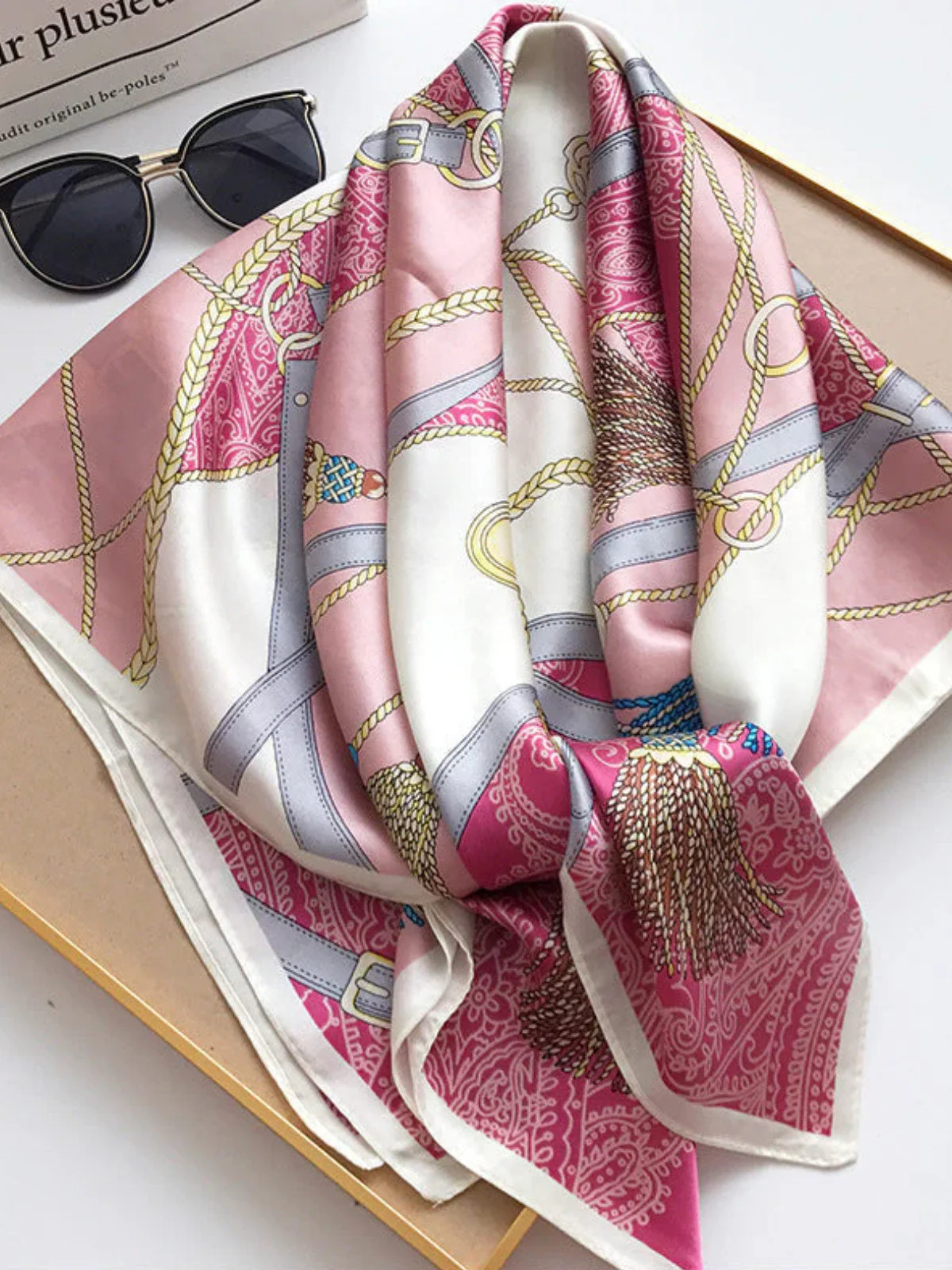Foulard Châle Carré 100% Soie de Mûrier Imprimé 88*88cm - Image 13
