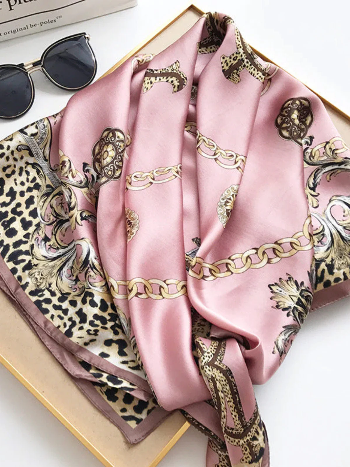 Foulard Châle Carré 100% Soie de Mûrier Imprimé 88*88cm - Image 17