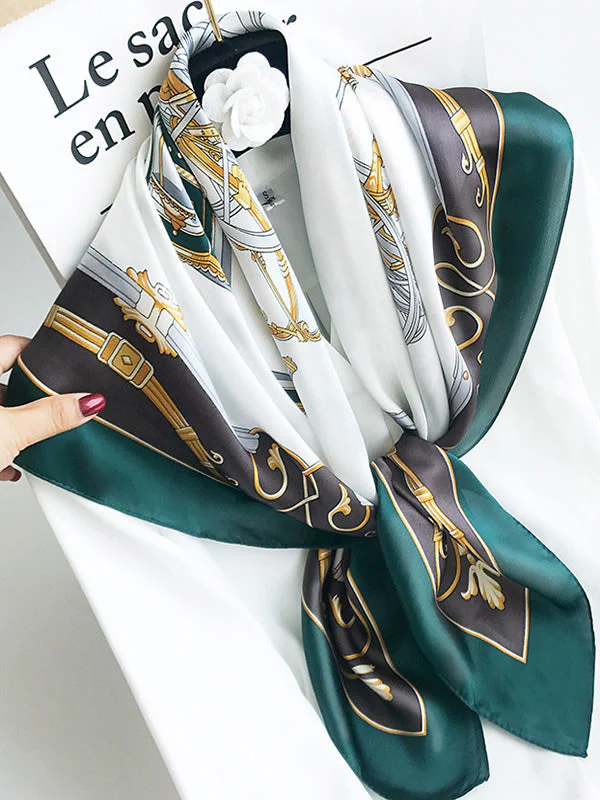 Foulard Châle Carré 100% Soie de Mûrier Imprimé 88*88cm - Image 23