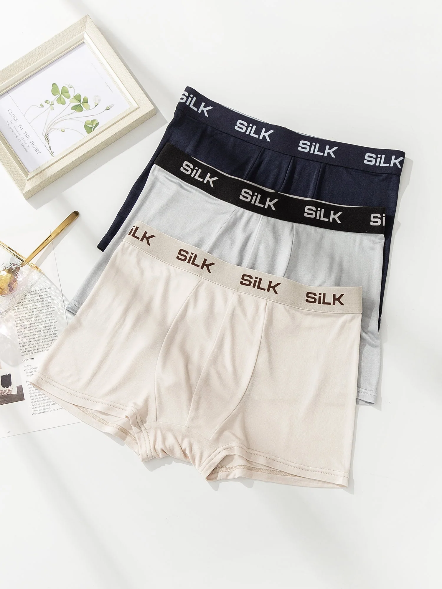 Lot de 3 Boxers Homme Ultra Doux Confortables en Soie Pure - Image 23