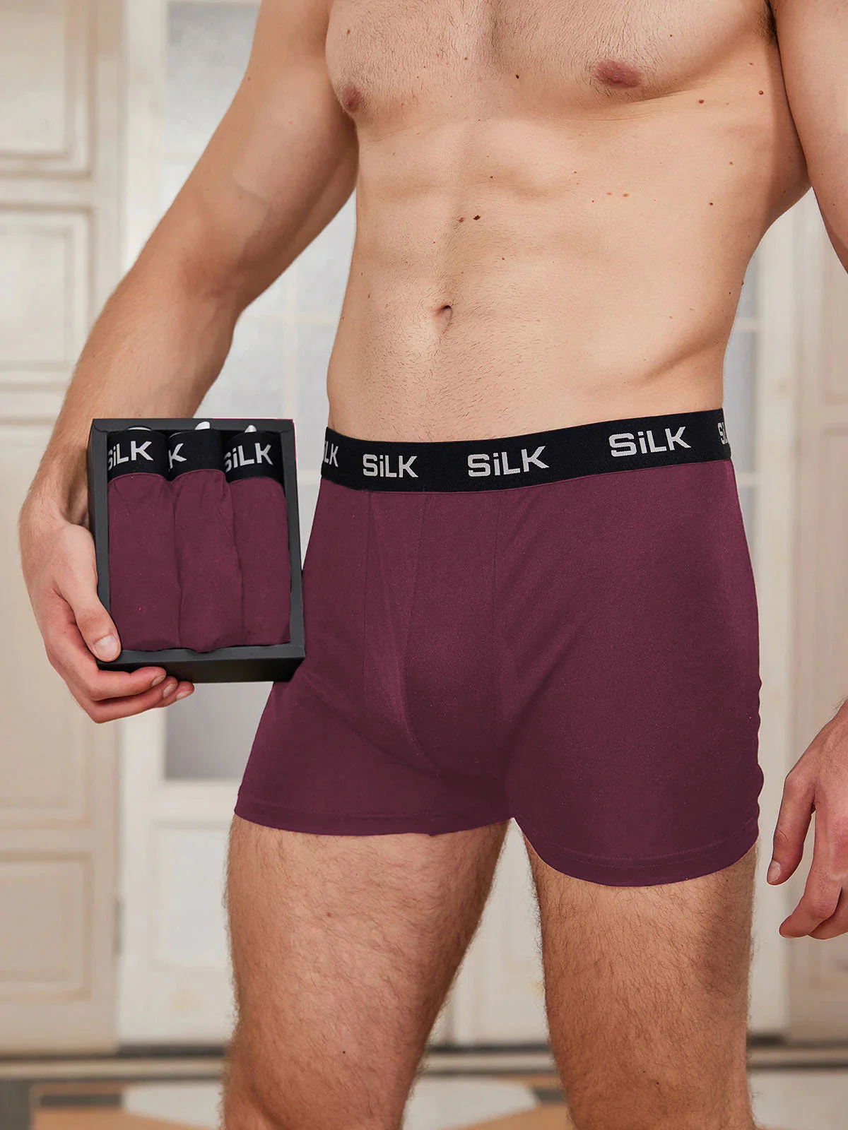 Lot de 3 Boxers Homme Ultra Doux Confortables en Soie Pure - Image 9
