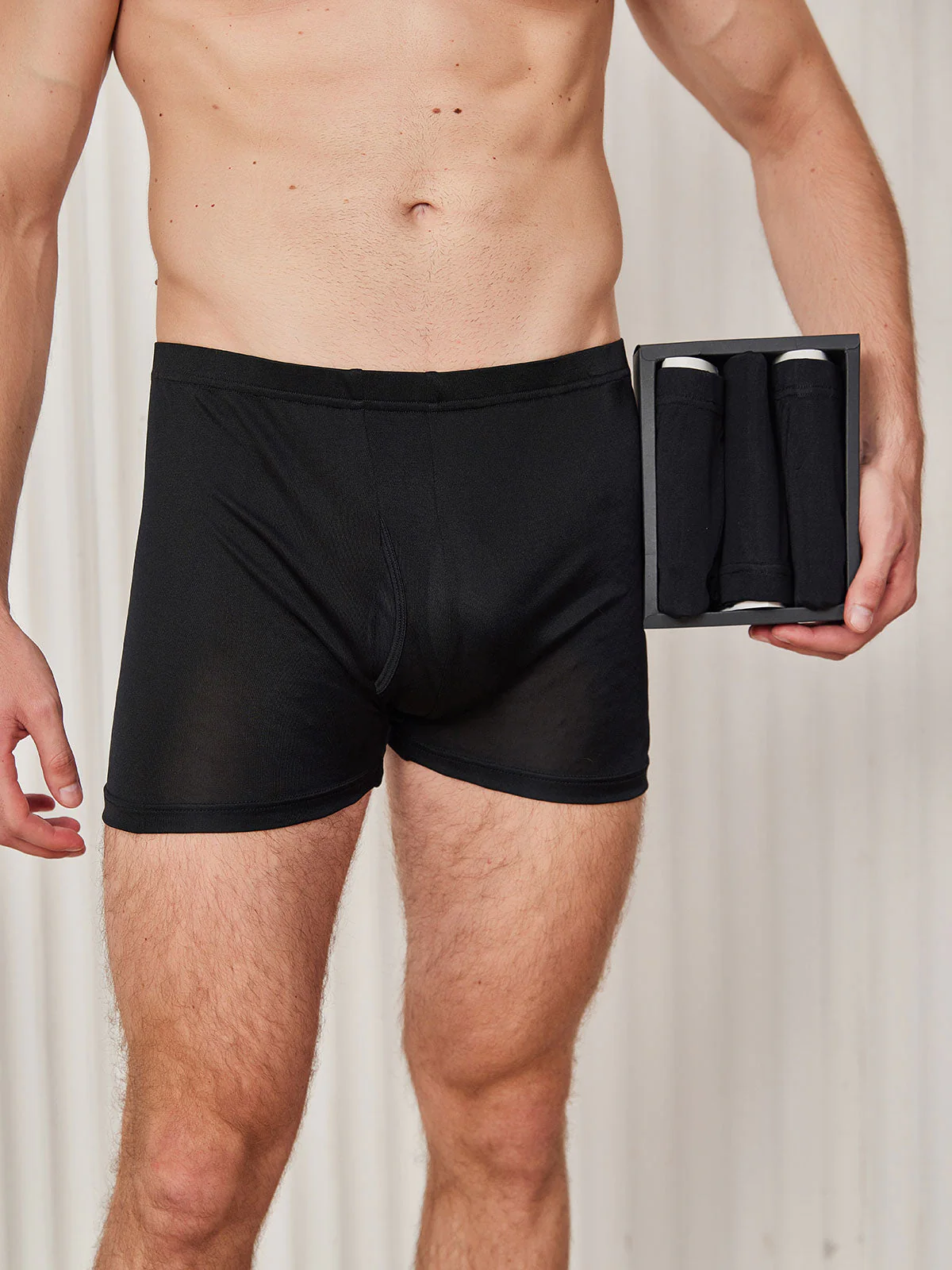 3 Boxers Homme en Soie Pure avec Devant Ouvert - Image 9