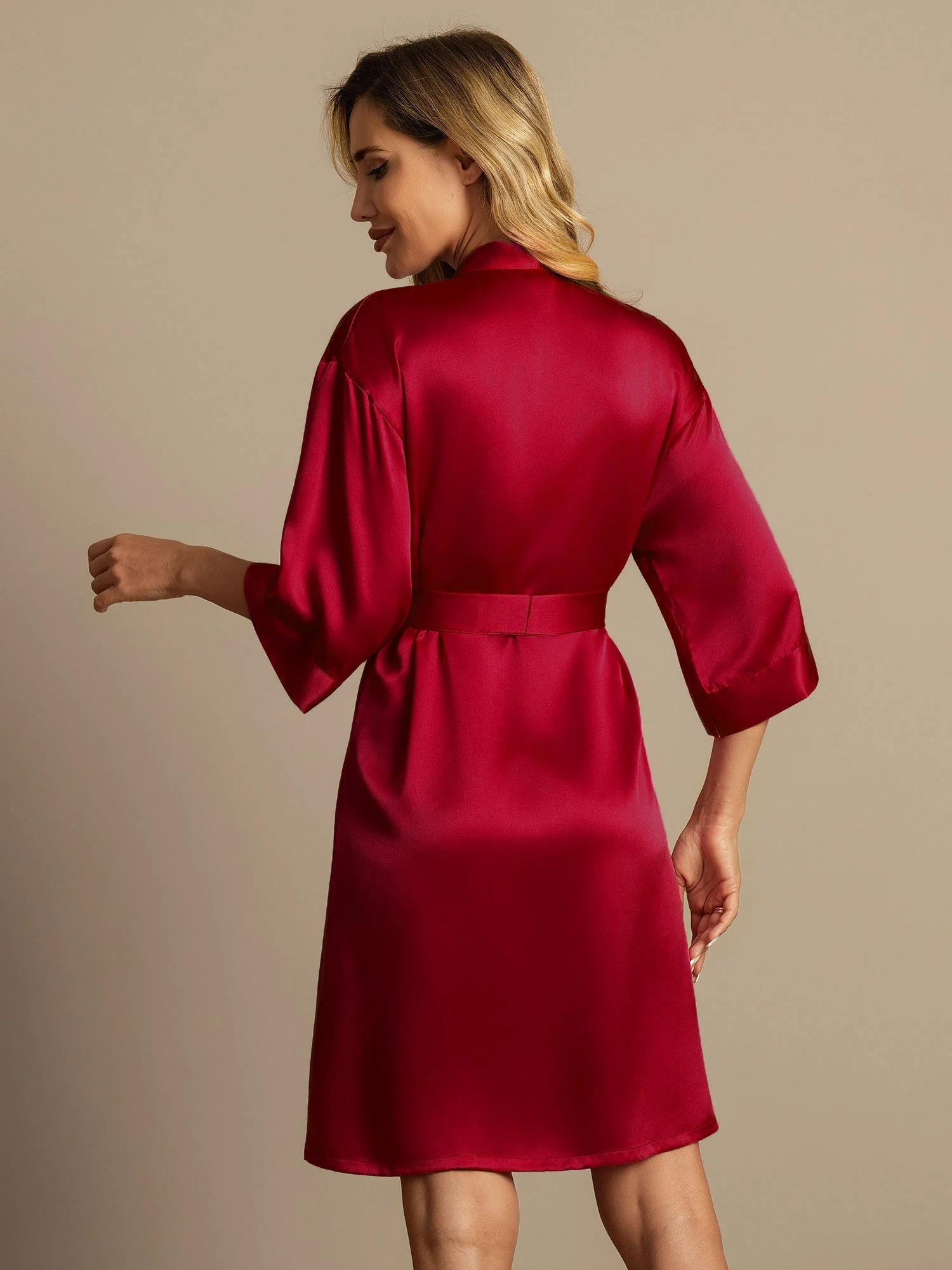 Kimono En Pure Soie Pour Femme À Manches 3/4 - Image 58