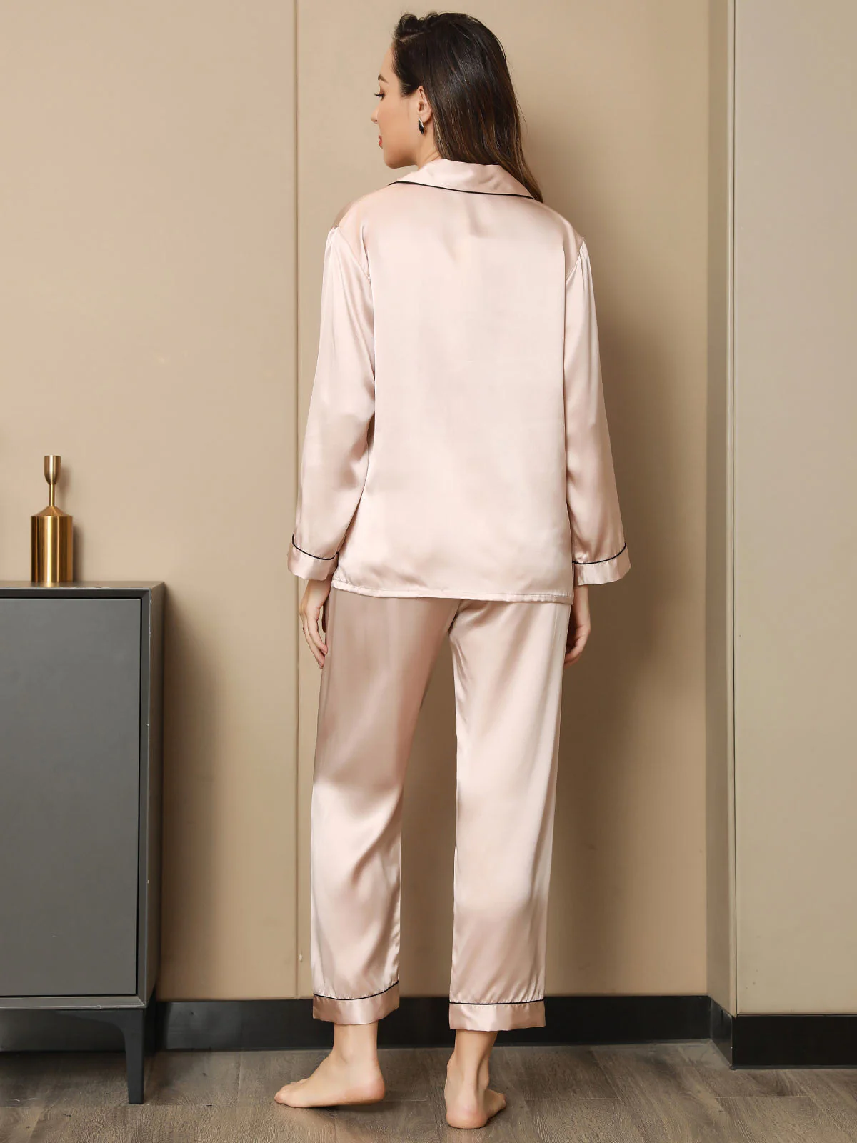 Ensemble de Pyjama à Bordure en Soie Pure 2Pcs - Image 25