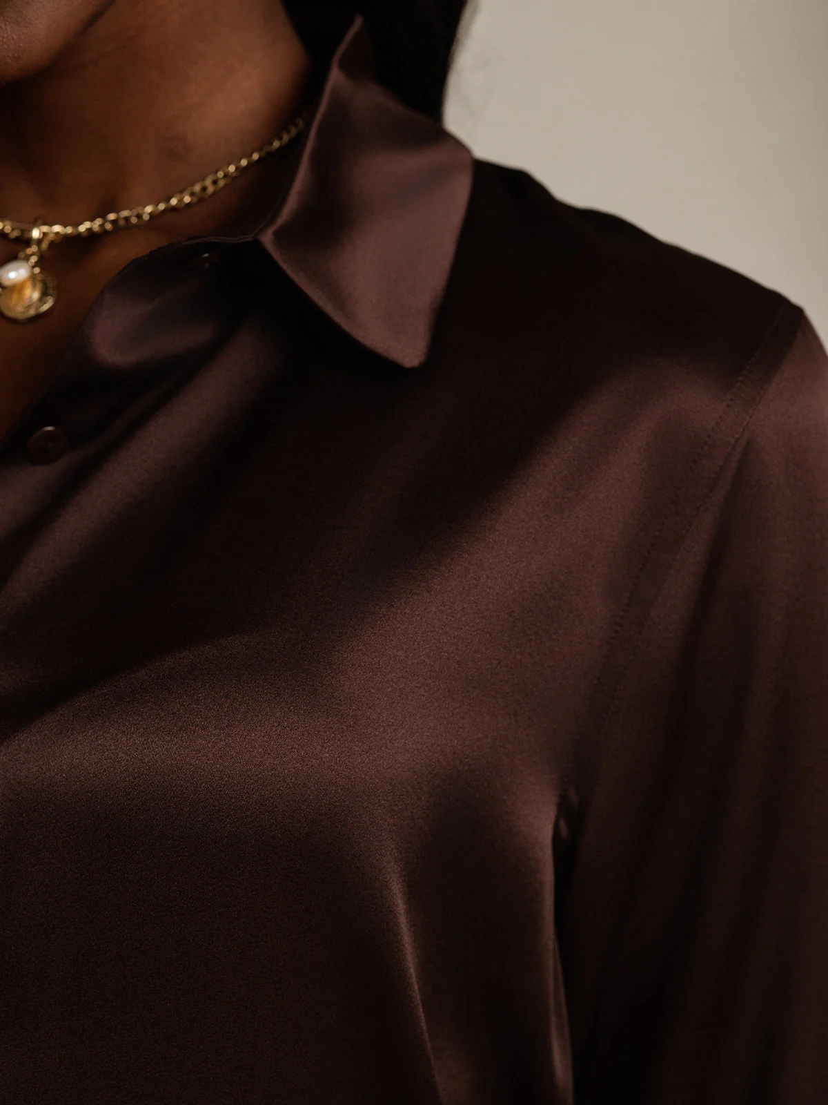 Chemise à Revers Militaire Basique En Soie - Image 16