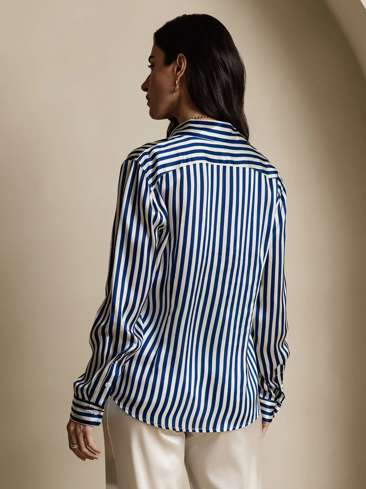 19Momme Soie Basique Col Militaire Chemise - Image 20