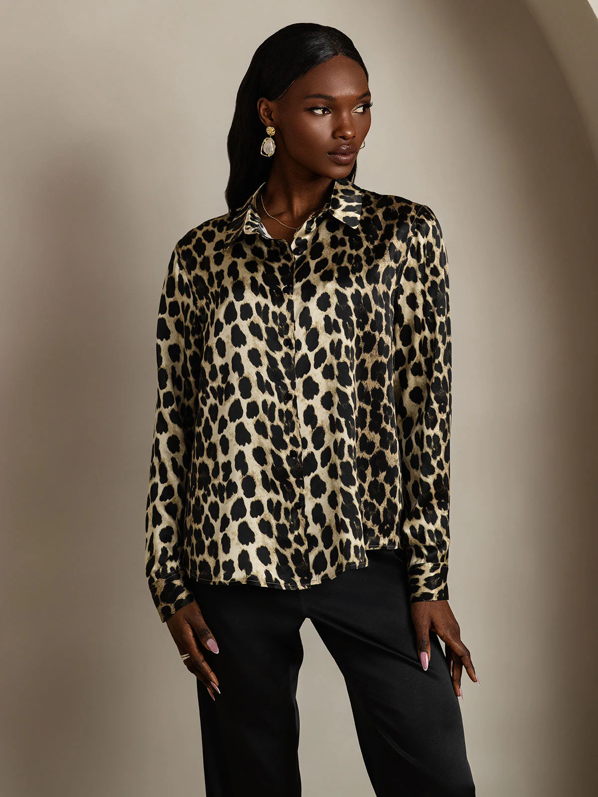 19Momme Soie Basique Col Militaire Chemise - Image 51