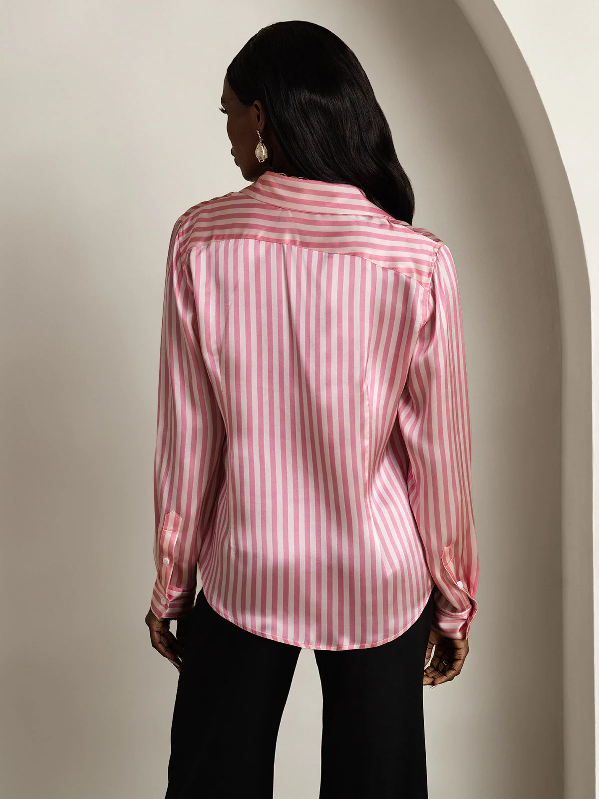 19Momme Soie Basique Col Militaire Chemise - Image 72