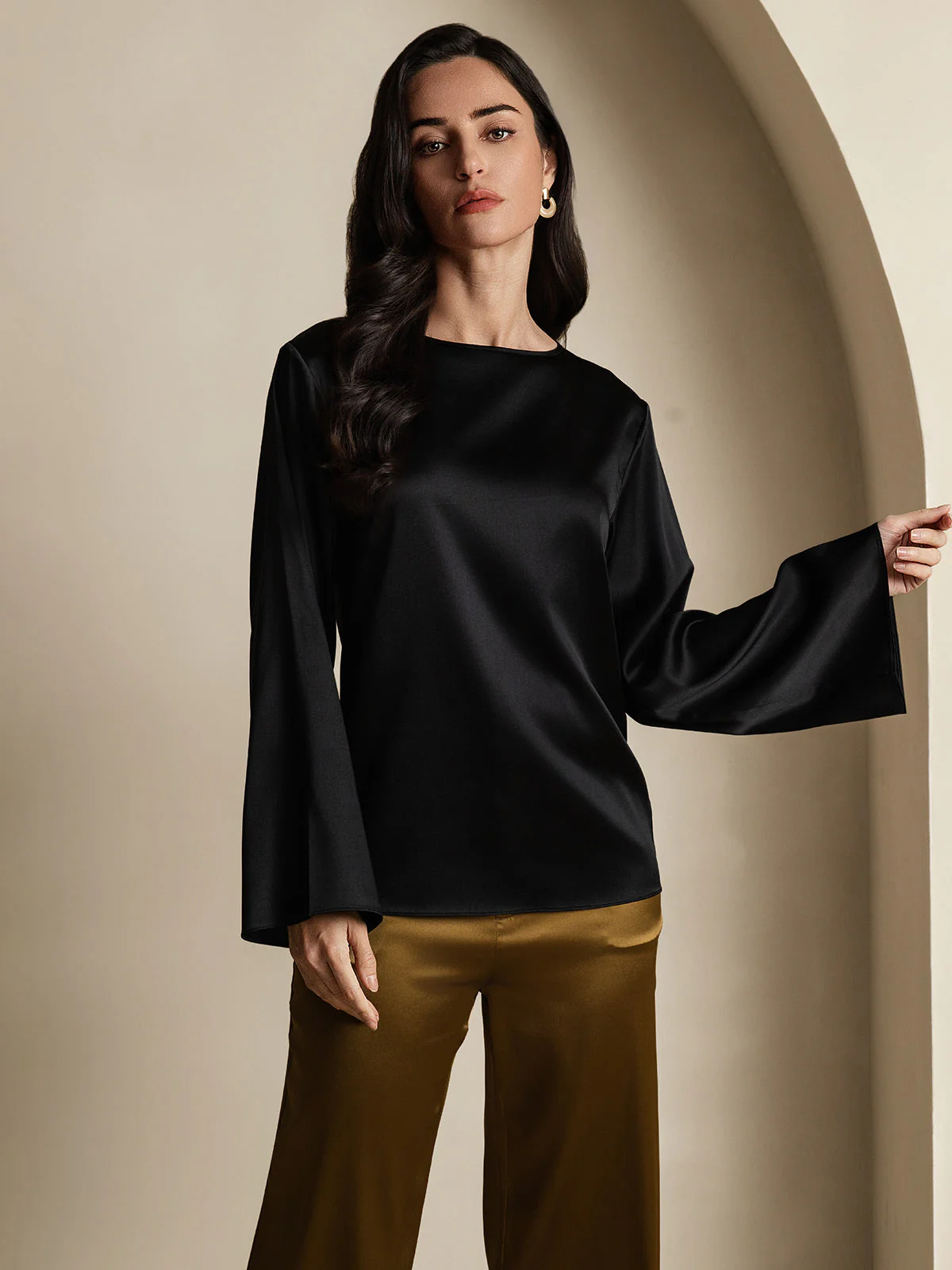 19Momme Soie Relax Longues Manches Blouse - Image 16