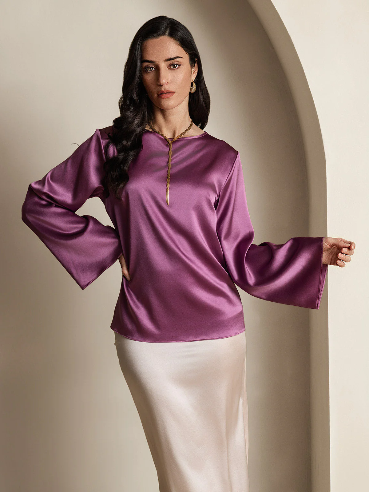 19Momme Soie Relax Longues Manches Blouse - Image 35