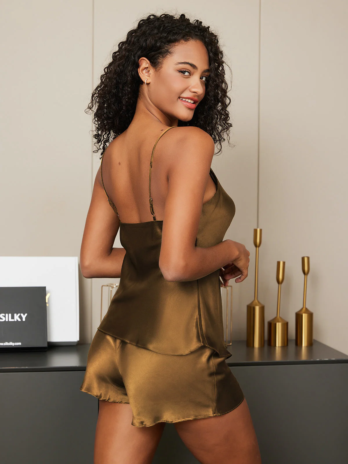 Ensemble de Camisole en Pure Soie à Bretelles Spaghetti - Image 90